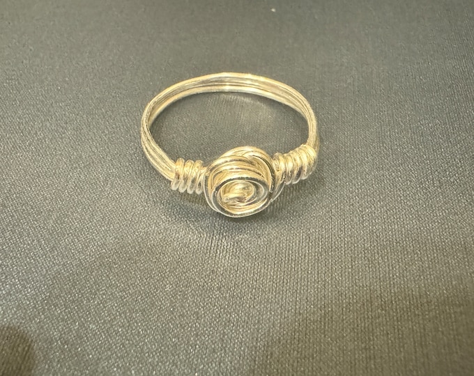 Gifts-Silver wire ring-minimal swirl rings-wire wrapped jewelry-boho wire wrapped ring-size 8 1/4”.