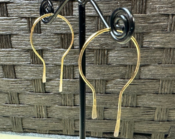 Custom - Gold keyhole earrings-gold 20 gauge wire earrings-gifts-Handmade earrings