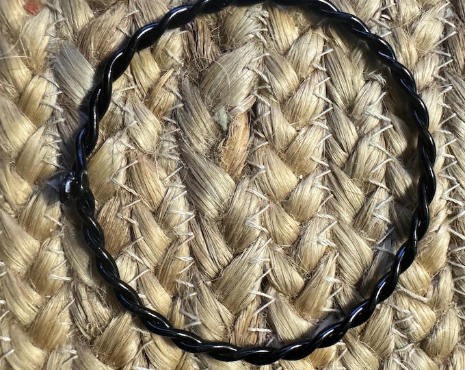 Twisted bangle bracelet-textured black bracelet-black wire bracelet-use with layered bracelets-lightweight-Size 7.5”-12 gauge thickness