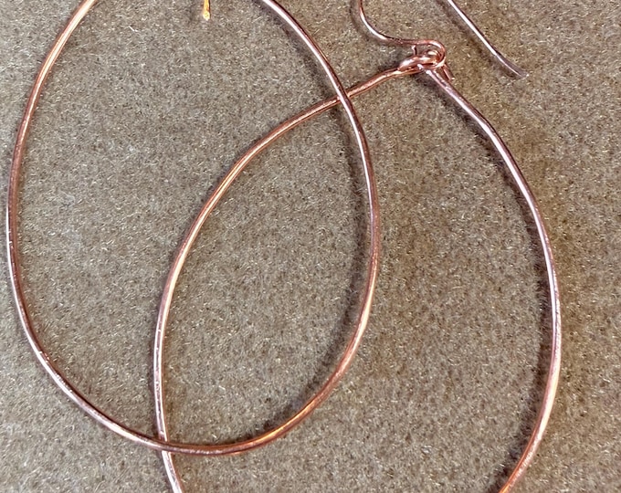 Gift for Claira-Copper hoop earrings-large hoops-French ear wires-Gifts for her-3 1/2”