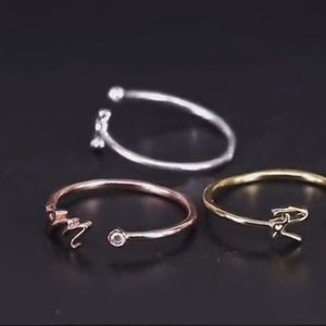 Anel inicial personalizado, anéis ajustáveis, anéis ajustáveis para mulheres, anel inicial, joias personalizadas, minimalista, presentes para ela, presente