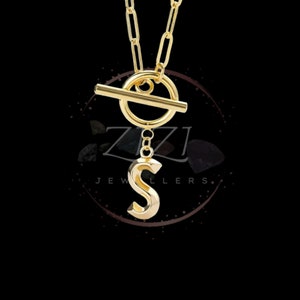 Collar Inicial, Collar De Palanca, Collar De Cartas, Collar De Broche De Palanca, Collares Para Mujeres, Regalo De San Valentín, Regalo Para Ella, Minimalista
