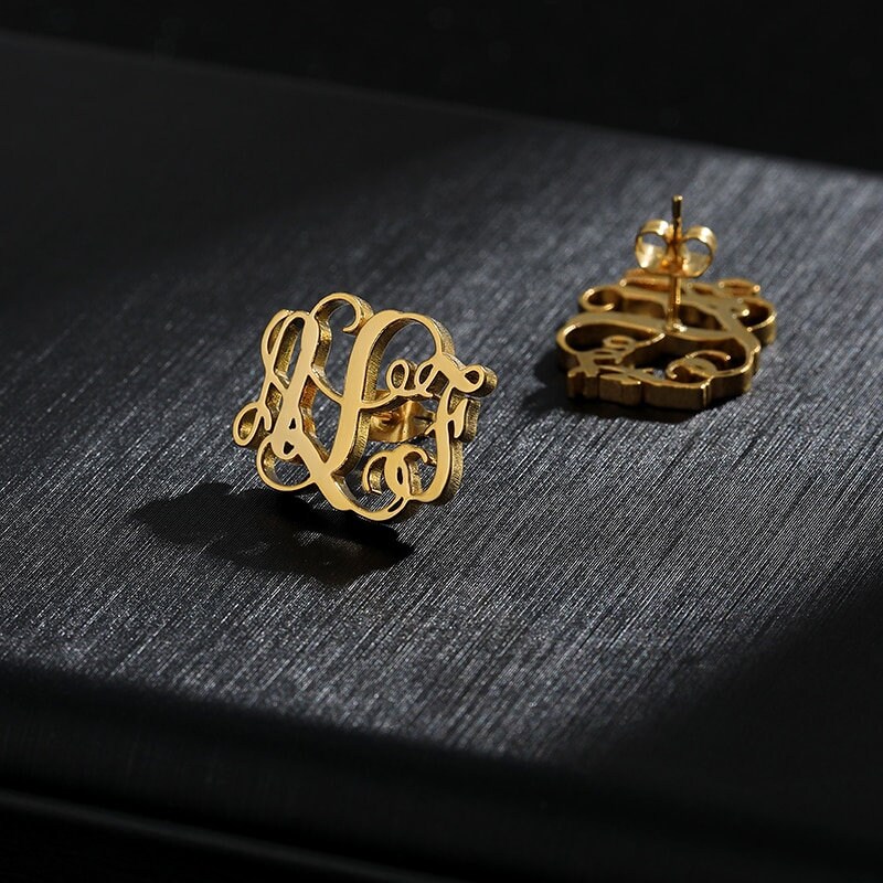 Monogram Earrings Etsy UK