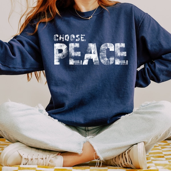 Wählen Sie Peace Sweatshirt, Frieden Sweatshirt mit Rundhalsausschnitt, Hippie Pullover, Retro Shirt, Boho Sweatshirt, Peace Shirt