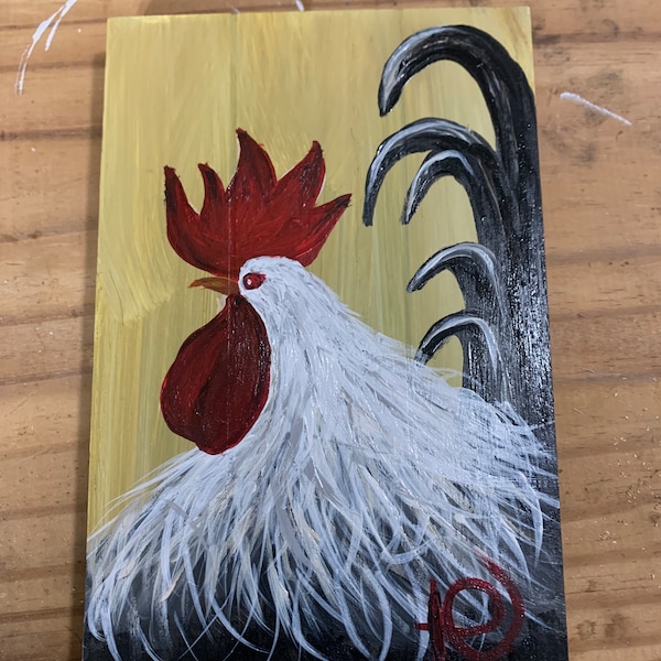 Hand Painted Rooster - Etsy