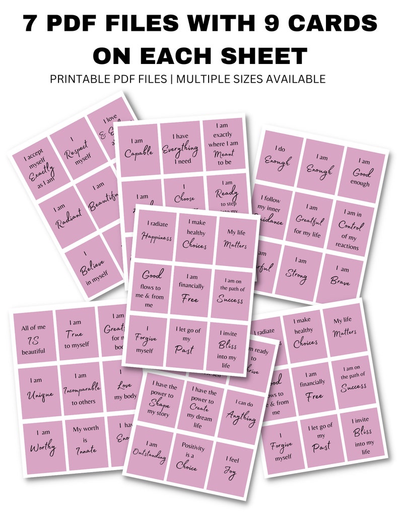 Positive Affirmation Card Deck, Vision Board Printables, Cards for Law ...