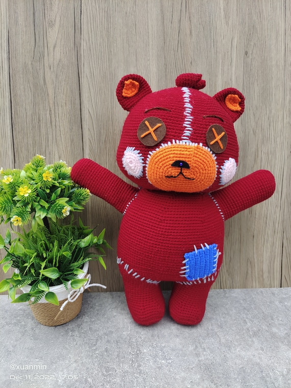 Red Teddy Bear Crochet Amigurumi Pattern no Refund Etsy