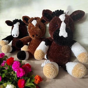 Handmade Custom Horse Stuffed Animal Gift for Horse Lover  Personalized to look exactly like your horse! Crocheted with soft velvet yarn