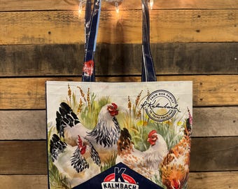 Large Tote Bag Made From Recycled Feed Bags Reusable Grocery