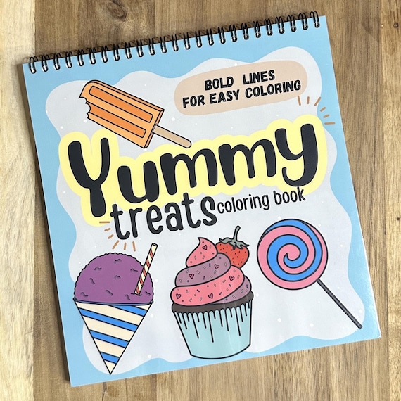 Yummy Treats Coloring Book, Bold and Easy Coloring Book, Thick Lined Coloring, Easy Coloring, Simple Coloring Pages Adults, Lefty Coloring