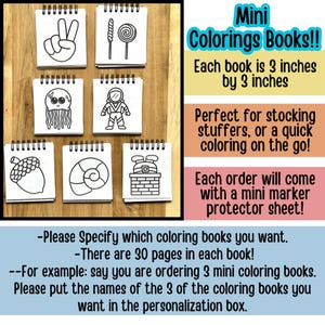 Mini Coloring Books, Travel Coloring Books, Stocking Stuffers, kids gift ideas, Adult gift ideas, Mini Coloring pages, Coloring on the go image 10
