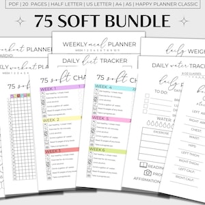 75 Soft Challenge Bundle Printable, 75 Soft Tracker, 75 Soft Printable, 75 Soft Multicolor