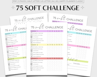75 Soft Challenge Printable, 75 Soft Tracker, 75 Soft Printable, 75 Soft Multicolor