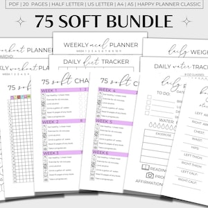 75 Soft Challenge Bundle Printable, 75 Soft Tracker, 75 Soft Printable, 75 Soft Purple