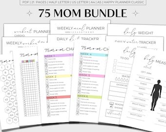 75 Mom Challenge Printable Bundle, 75 Mom Tracker, 75 Mom Printable, 75 Mom Multicolor
