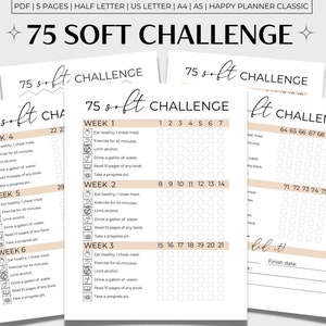 75 Soft Challenge Printable, 75 Soft Tracker, 75 Soft Printable, 75 Soft Beige