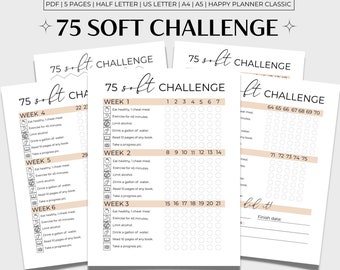 75 Soft Challenge Printable, 75 Soft Tracker, 75 Soft Printable, 75 Soft Beige