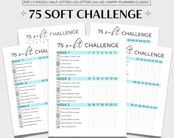 75 Soft Challenge Printable, 75 Soft Tracker, 75 Soft Printable, 75 Soft Blue