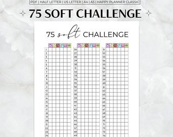 75 Soft Challenge Printable, 75 Soft Tracker, 75 Soft Printable, 75 Soft