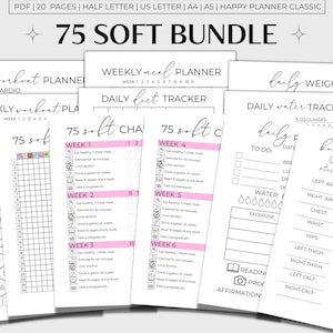 75 Soft Challenge Bundle Printable, 75 Soft Tracker, 75 Soft Printable, 75 Soft Pink
