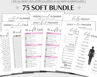 75 Soft Challenge Bundle Printable, 75 Soft Tracker, 75 Soft Printable, 75 Soft Pink