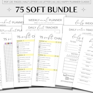 75 Soft Challenge Bundle Printable, 75 Soft Tracker, 75 Soft Printable, 75 Soft Yellow