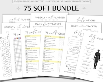 75 Soft Challenge Bundle Printable, 75 Soft Tracker, 75 Soft Printable, 75 Soft Yellow