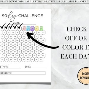 90 Day Challenge Printable, 90 Day Goal Tracker, Monthly Goal Planner ...