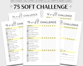 75 Soft Challenge Printable, 75 Soft Tracker, 75 Soft Printable, 75 Soft Yellow