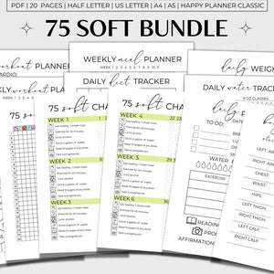 75 Soft Challenge Bundle Printable, 75 Soft Tracker, 75 Soft Printable, 75 Soft Green