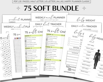 75 Soft Challenge Bundle Printable, 75 Soft Tracker, 75 Soft Printable, 75 Soft Green