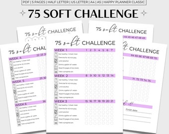 75 Soft Challenge Printable, 75 Soft Tracker, 75 Soft Printable, 75 Soft Purple