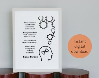 Druckbare Kunst Inspirierendes Lehrer Geschenk Wachstum Mindset Carol Dweck Mind at Work Mind at Play Es ist ok, Fehler zu machen