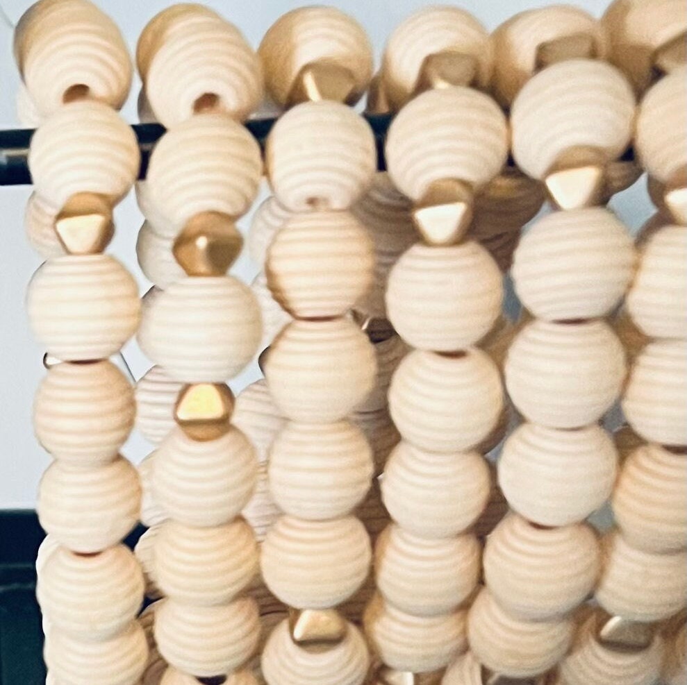 Lia Griffith Natural Wood Macrame Beads - 1.5