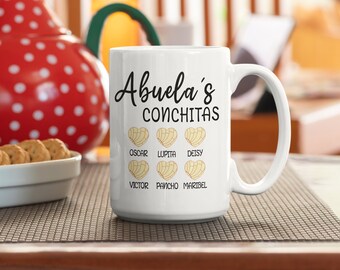 CUSTOMIZED Coffee Mug for Abuela, 15 oz. Mug, Grandma, Regalos Para Abuela, Regalos en Español, Spanish Mug, Mexican Gift