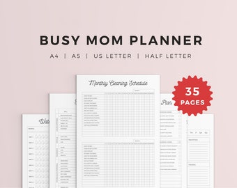 Busy mom planner | Stay at home mom planner | household planner | busy mom life planner | Life planner printable | A4 A5 Letter Half Letter