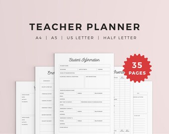 Teacher planner pages printable | Teacher lesson planner printable | Teachers planner printable | homeschool teacher planner printable