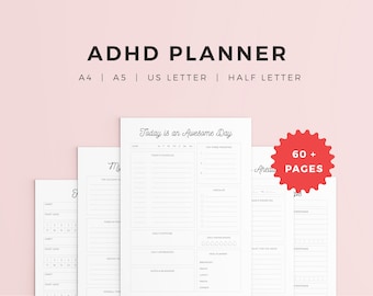 ADHD planner adult, self care planner Adhd, Adhd planner adult printable, Adhd planner printable, ADHD daily planner pages,ADHD planner book