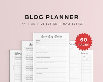 Blog Planner Printable, Blog Planner, Social media and blog planner, Blog post planner, blog post outline, content creation planner