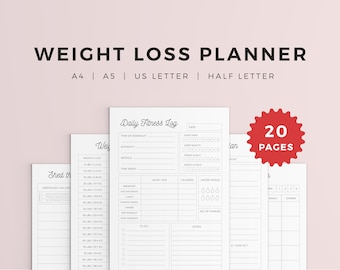Weightloss journal printable | Weightloss planner | Weight loss journal book | weight loss journal pdf | Weight loss planner printable