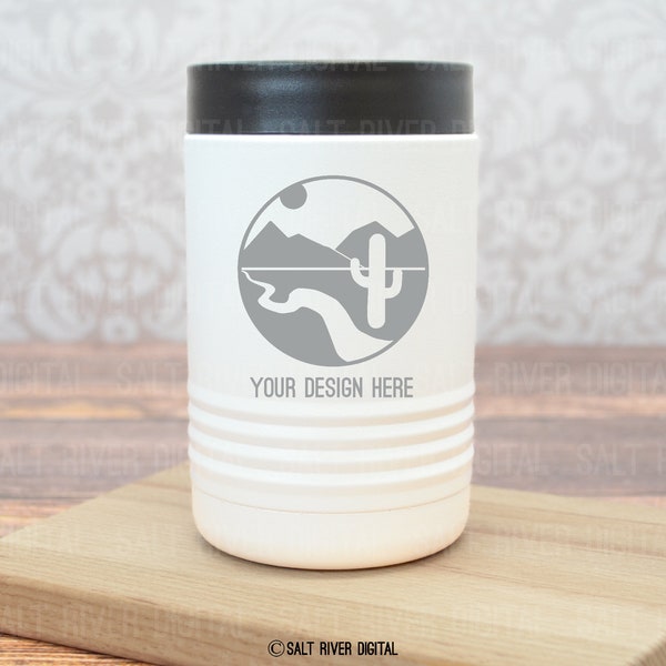 DIGITAL FILE White Beverage Holder Can Cooler | Blank Polar Camel Can Insulator Mock Up | Stock Photo