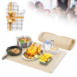 Cocolu Portable Electric Warming Mat | Silicone Food Warmer with Oven Mitt