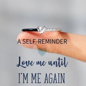 Love Me Until I'm Me Again Hear-Cut Half Enamel Ring,Sterling Silver Ring,Christmas Gift For Her,To My Daughter Ring,Anniversary Gift