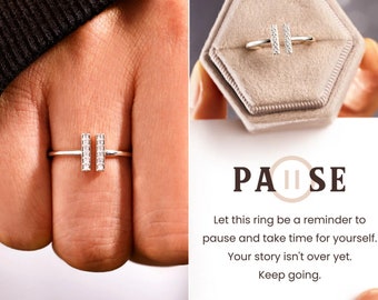 Sie Geschichte ist noch nicht vorbei Pause Ring, S925 Silber Ring, Inspirational Ring, Mutter und Tochter Ring, Freundschaftsring, Geburtstagsgeschenk, Geschenk für sie