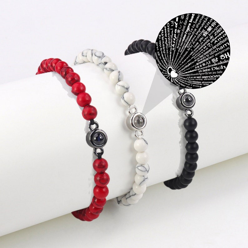 I Love You Bracelet in 100 Languages,personalized Projection Woven