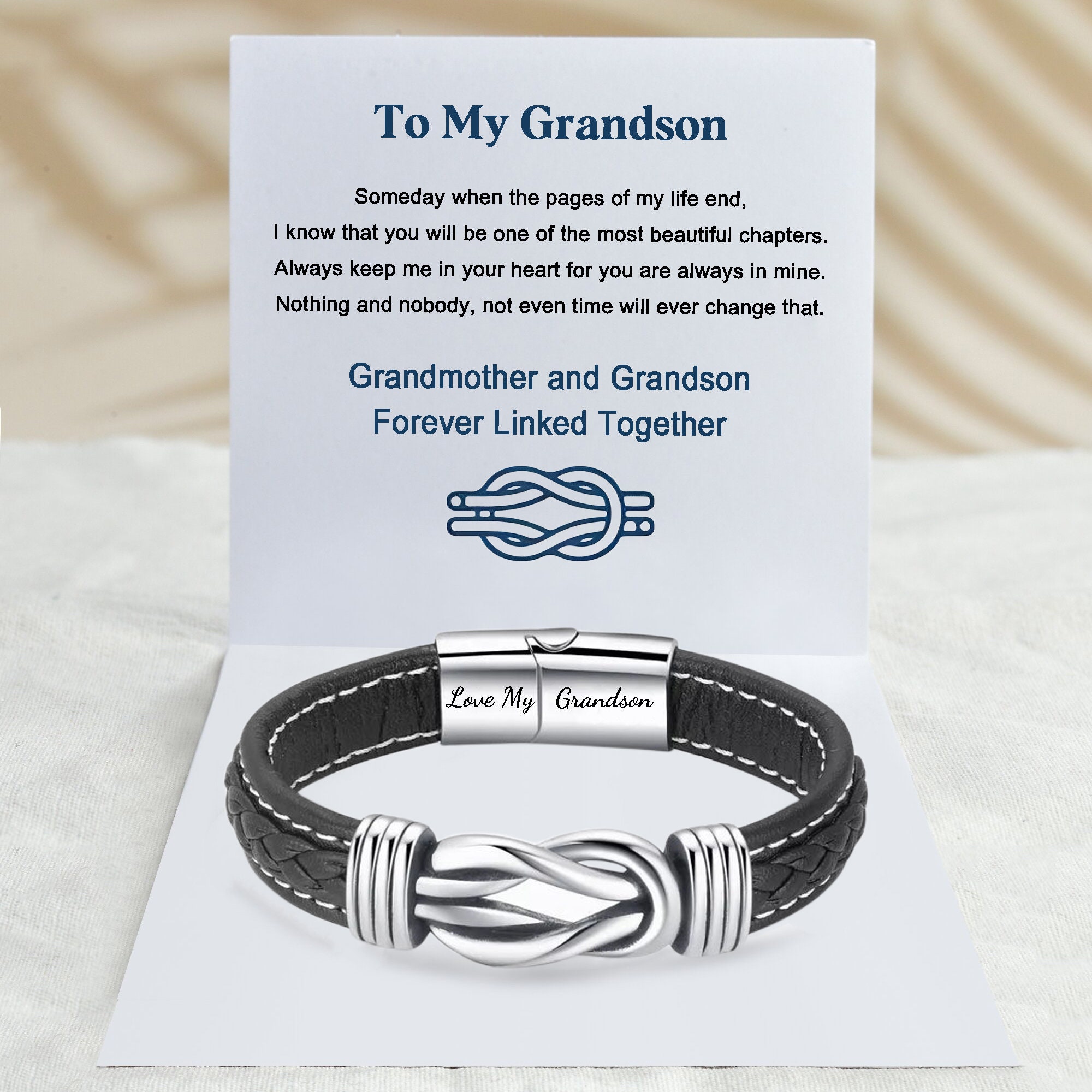 Son Bracelet From Mom To My Son Mens Braided Nautical Bracelet