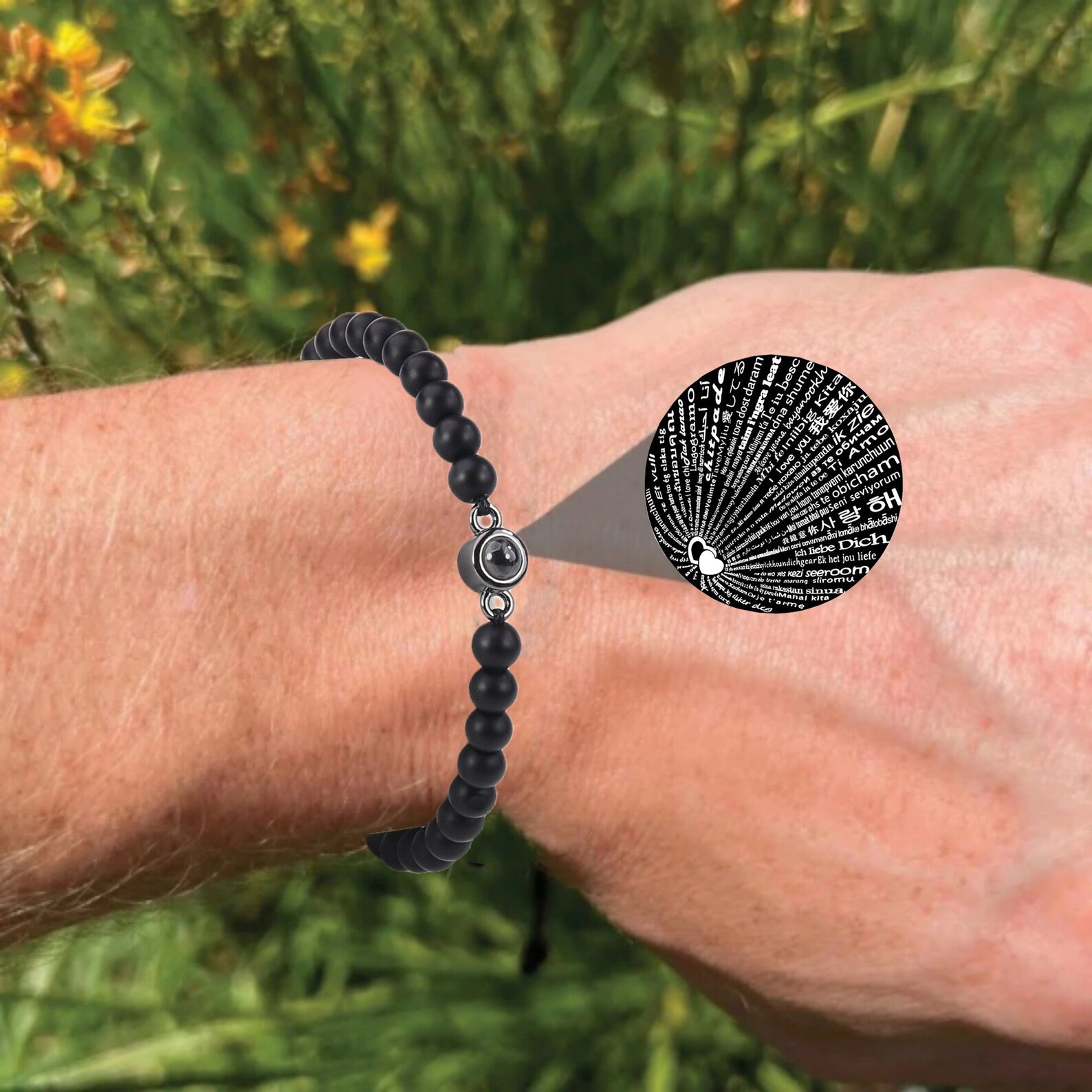 I Love You Bracelet in 100 Languages,personalized Projection Woven