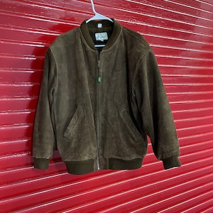 Leather bomber jacket