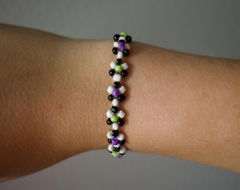 Beetlejuice, Halloween, Beaded, Flower, Bracelet