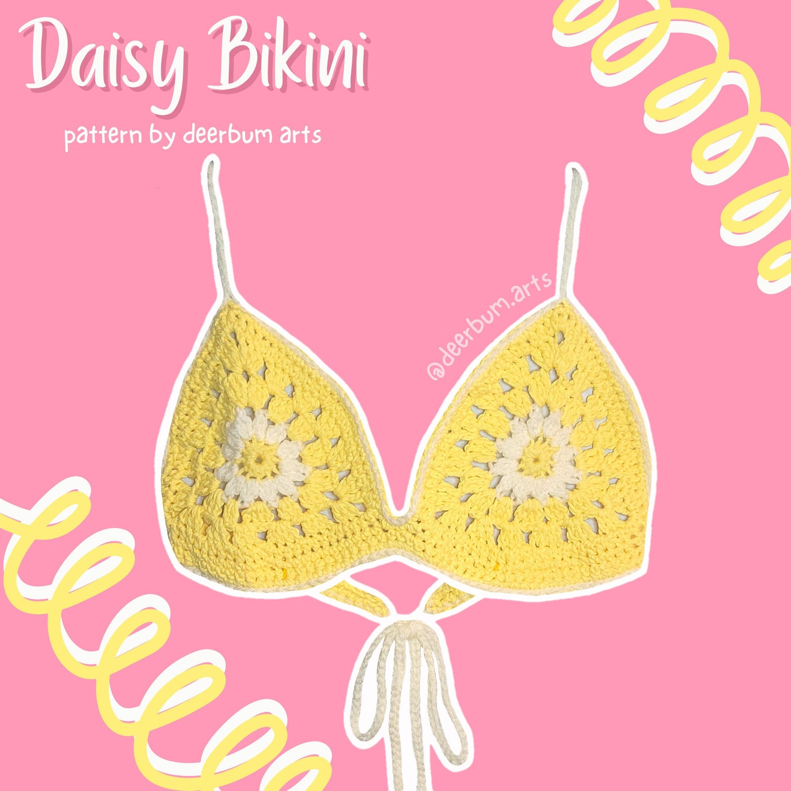 Daisy Bikini CROCHET PATTERN Easy Downloadable PDF Crochet Etsy